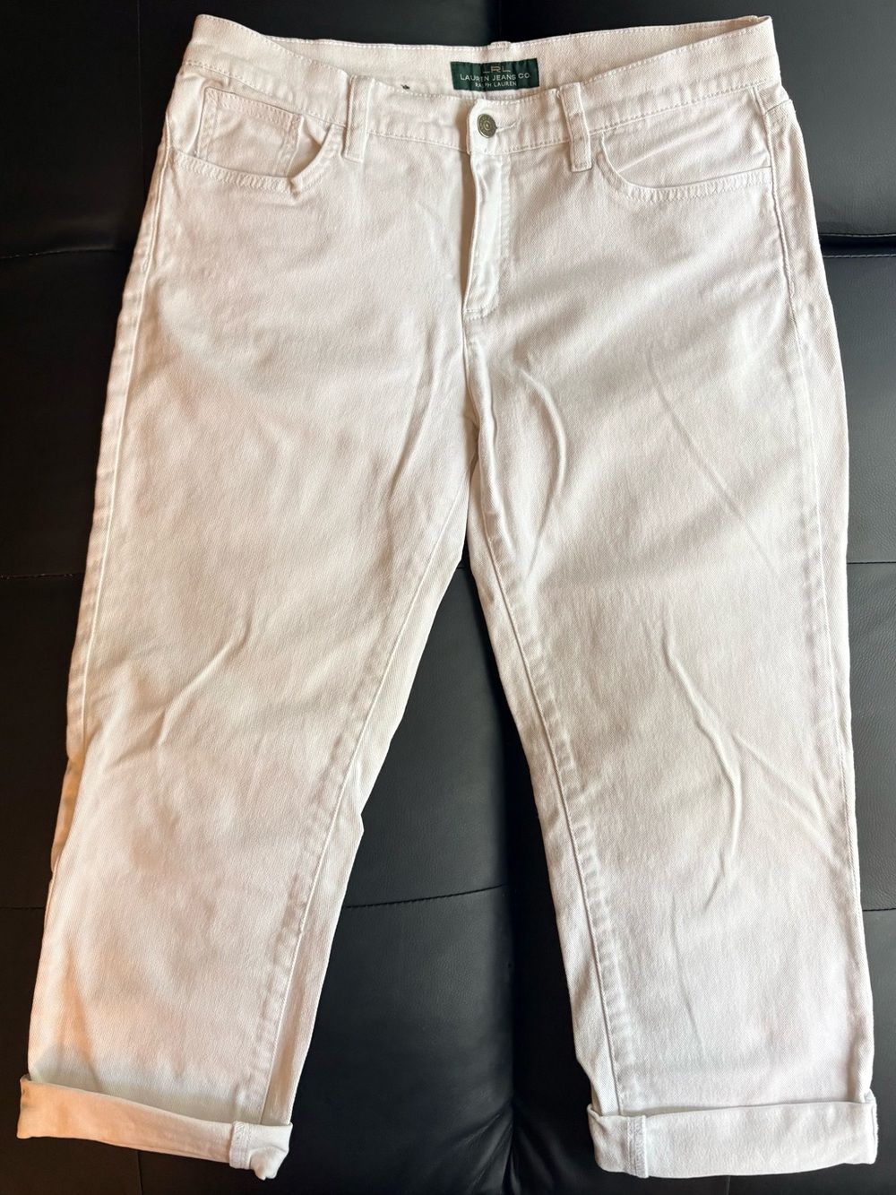 LRL Lauren Jeans Co. Ralph Lauren Women’s Size 10 White Classic Straight Cropped